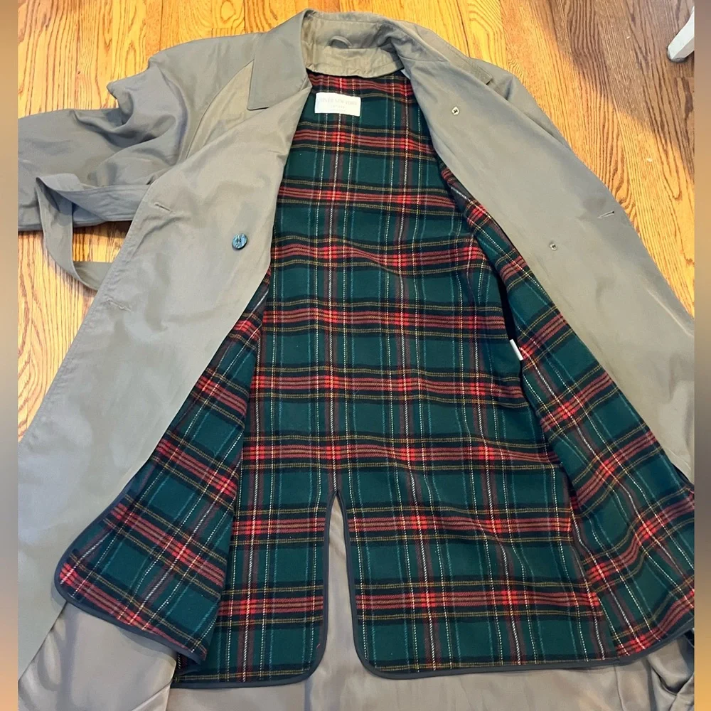 Vintage Jones New York Petites Trench Coat Taupe - Picture 7 of 9